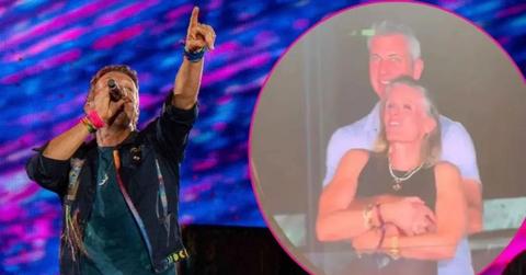 composite photo of chris martin and andy byron and kristin cabot