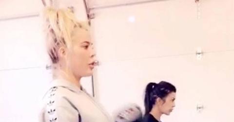 Khloe kardashian baby bump workout pics