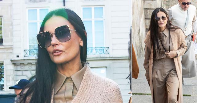 demi moore is seen at the ritz hotel in paris