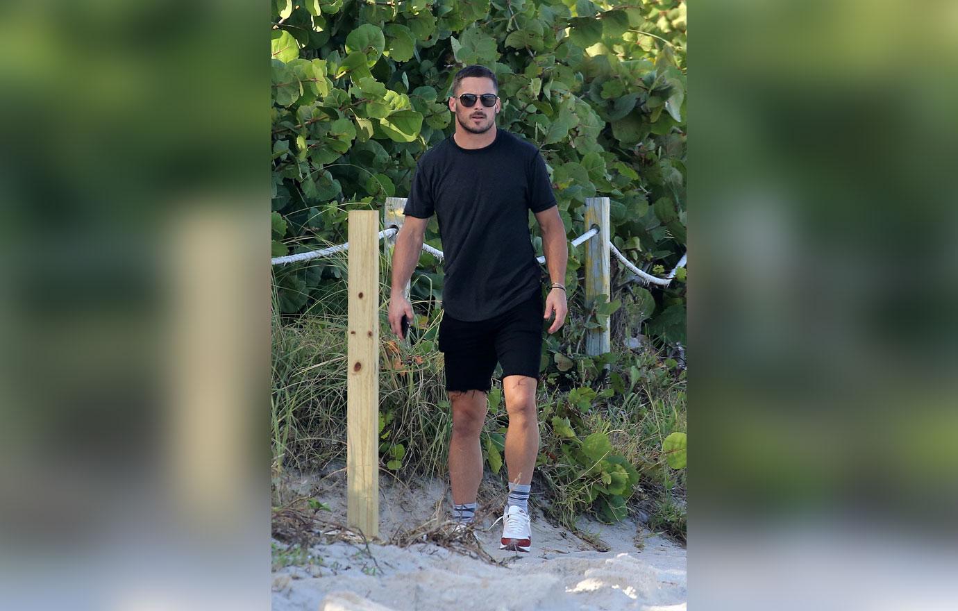 EXCLUSIVE: Dumped Danny Amendola returns to the beach where he was seen flirting with a girl while now ex girlfriend Olivia Culpo was out of town &#8211; minus a watch!