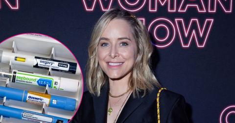 Composite photo of Jenny Mollen and weight loss drugs.