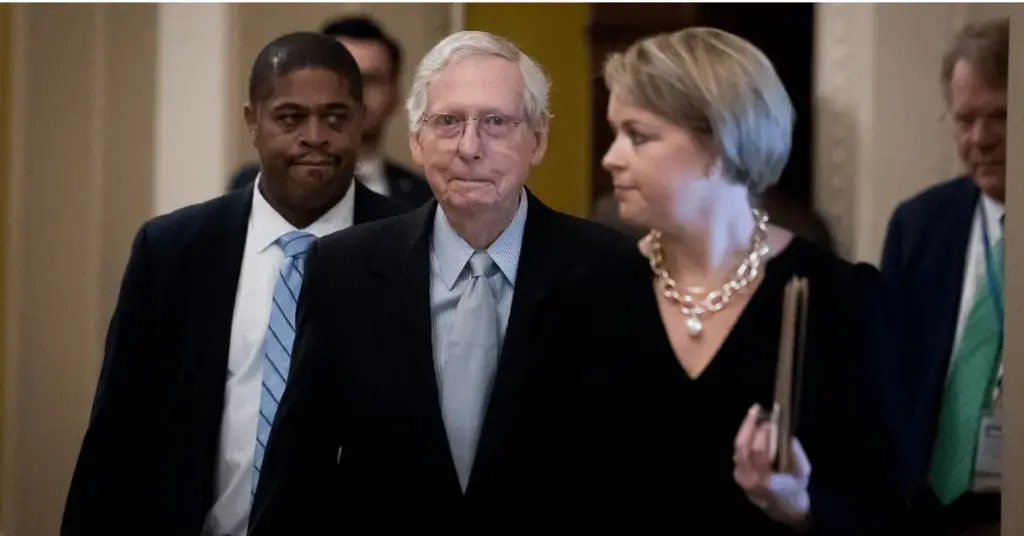 mitch mcconnell concern falls down senate stairs donald trump pick