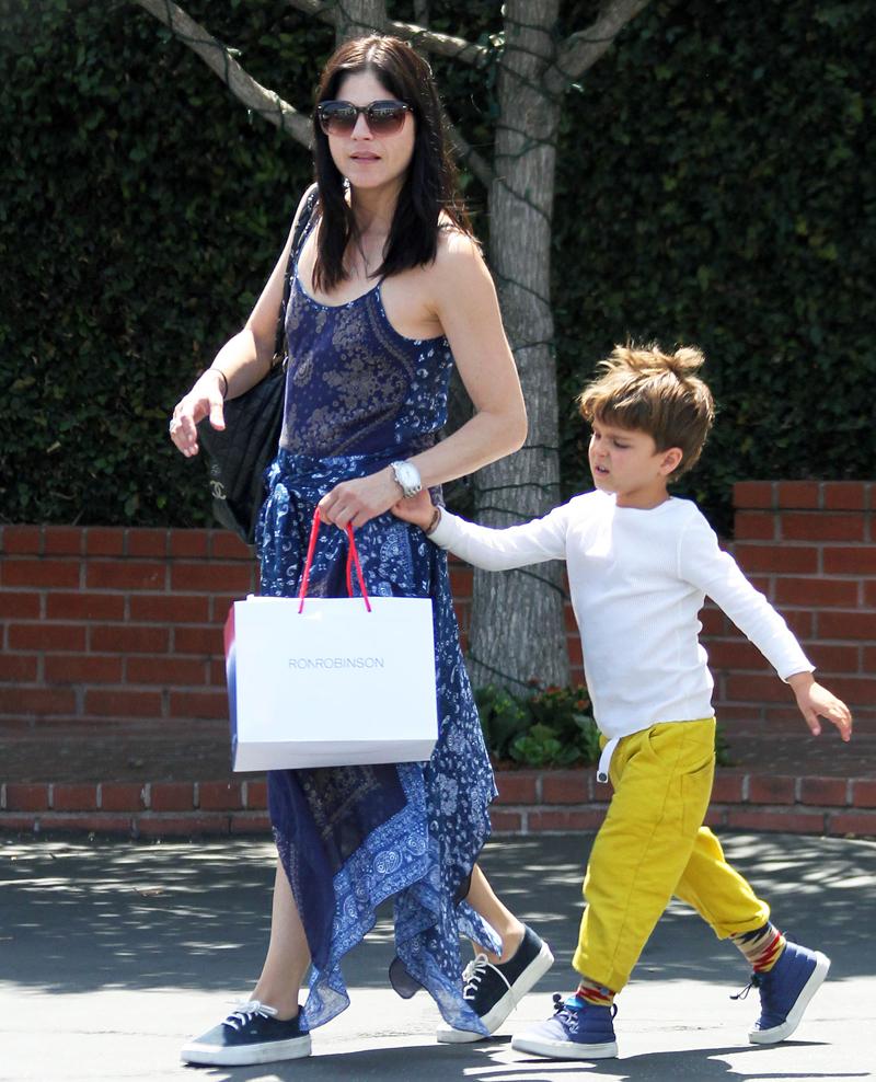 **EXCLUSIVE** Selma Blair takes her little boy Arthur on a lunch date in West Hollywood,CA.