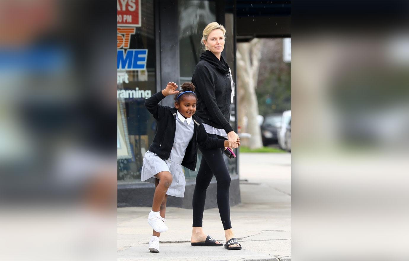 *EXCLUSIVE* Charlize Theron enjoys a Menchie&#8217;s frozen yogurt with son Jackson