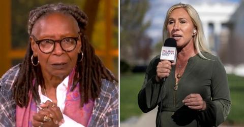 Split photo of Whoopi Goldberg and Marjorie Taylor Greene