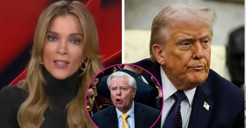 composite photo of megyn kelly, donald trump and lindsey graham