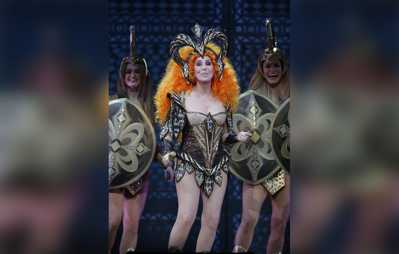 Cher metallic bustier bold headpiece melbourne tour 5