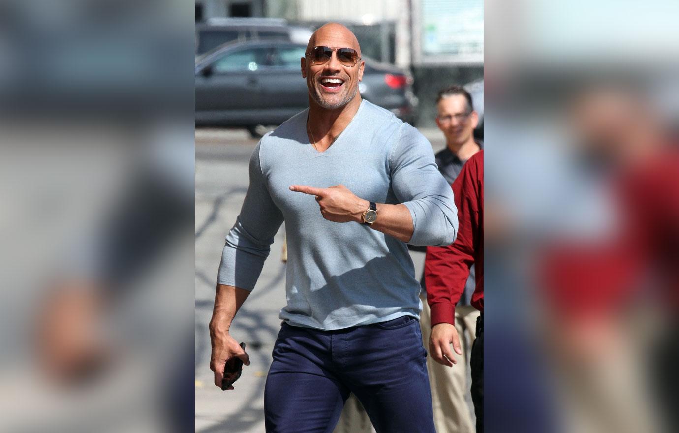 Dwayne Johnson heads into Jimmy Kimmel Live!