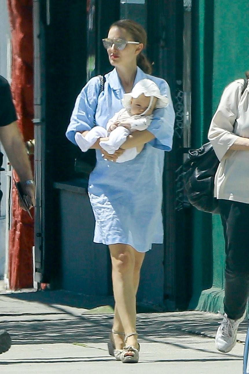 *EXCLUSIVE* Precious cargo! Natalie Portman steps out with baby daughter Amalia