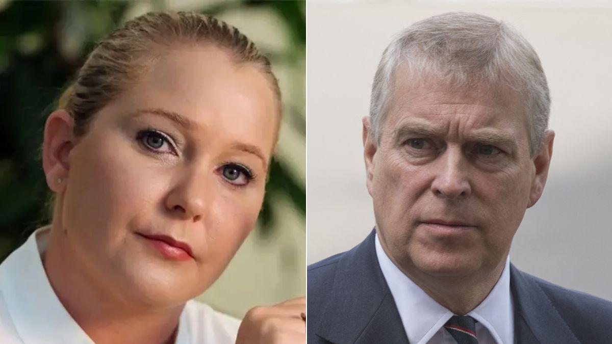 Split photo of Virginia Giuffre and ex-Prince Andrew.