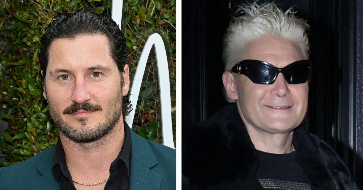 split photo of Val Chmerkovskiy & Corey Feldman 