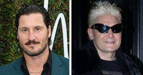 split photo of Val Chmerkovskiy & Corey Feldman