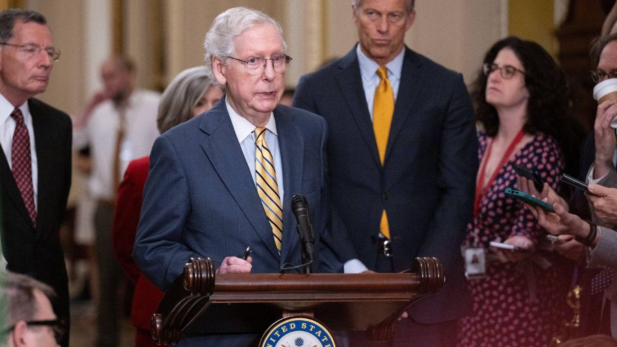 Image of Mitch McConnell’s office has not announced when the longtime senator is expected to return to Capitol Hill.