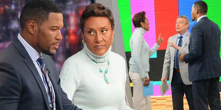 Michael strahan robin roberts on set gma confrontation