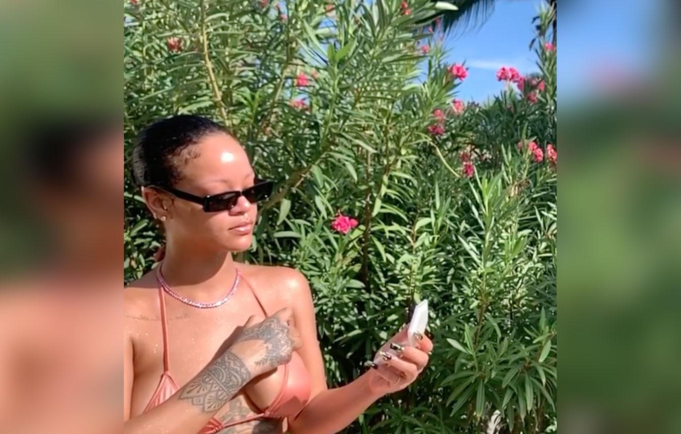 Rihanna Bikini Instagram Video Forehead