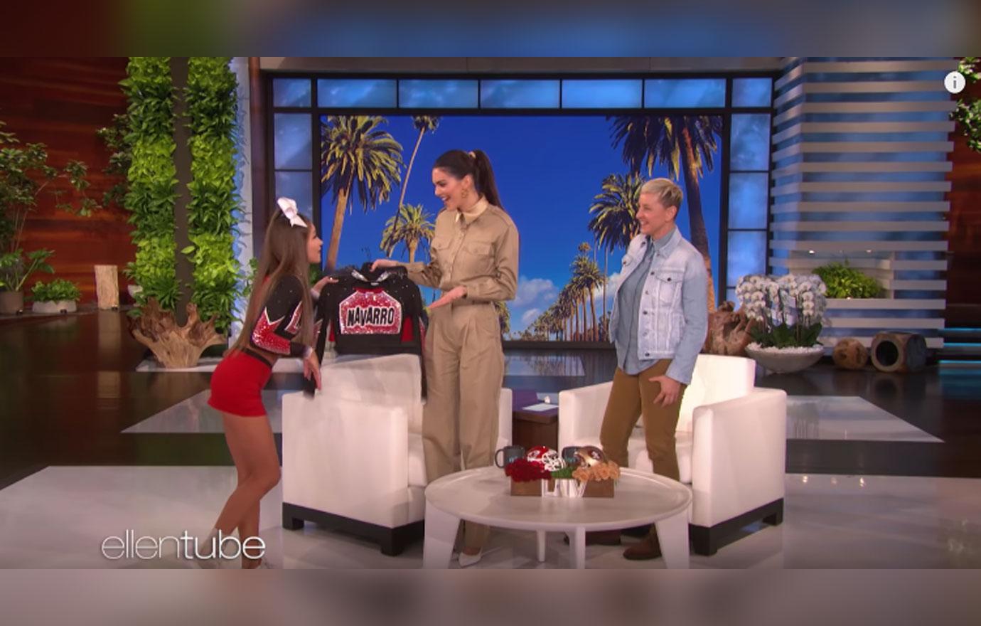 Kendall Jenner Performs Navarro Cheer Stunt On ‘The Ellen DeGeneres Show’