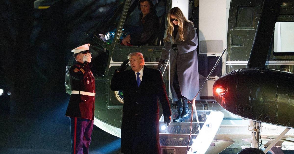 image of Melania Trump appeared in public wearing oversized sunglasses at night.