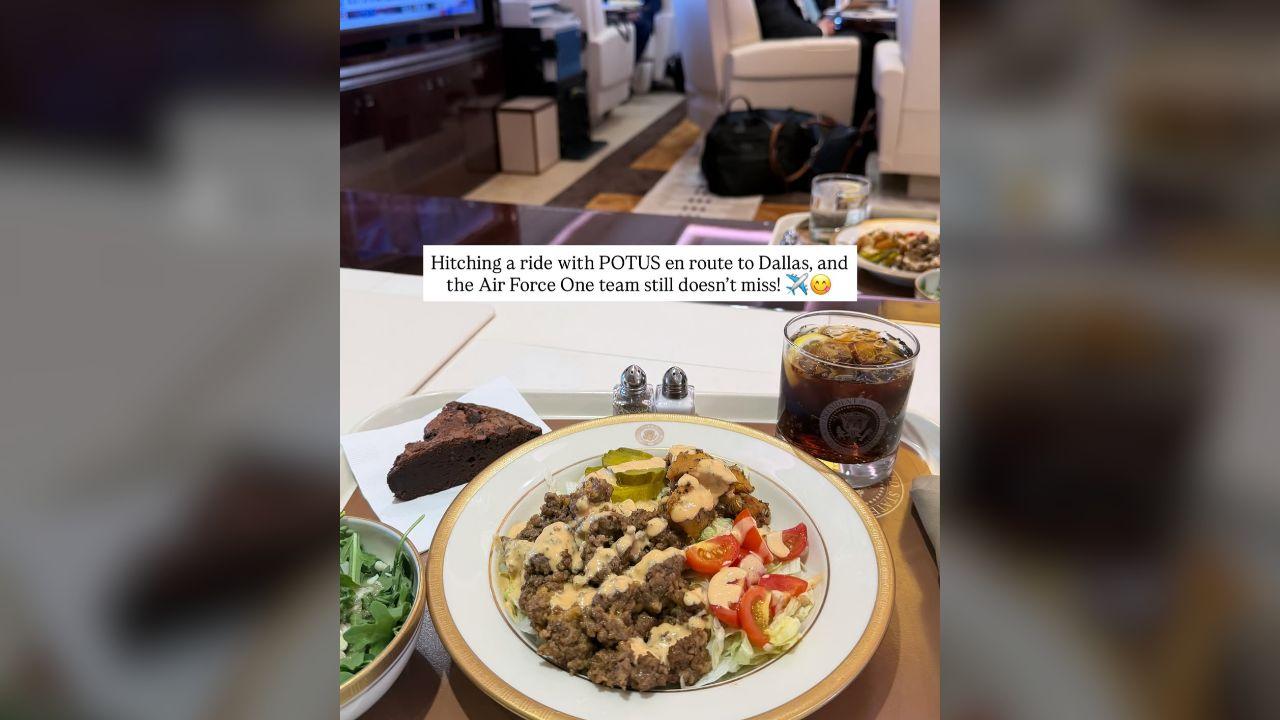 Photo of Leavitt enjoyed some AF1 cooking.
