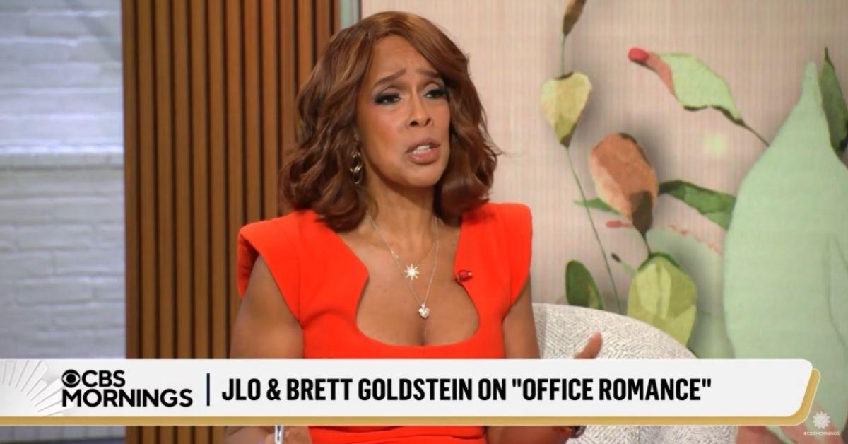 image of Gayle King jokingly suggested a romance with Tom Brady during an interview with Jennifer Lopez and Brett Goldstein.