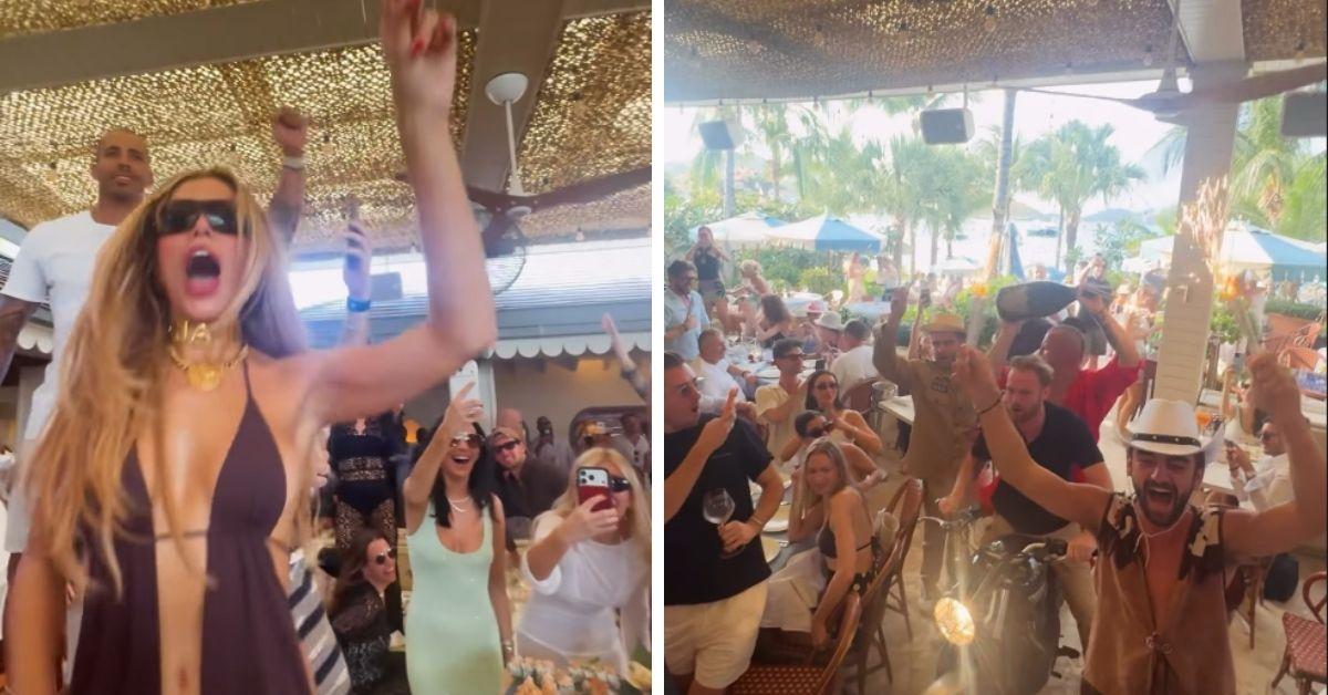 image of The reality star had a party at La Guérite Beach.