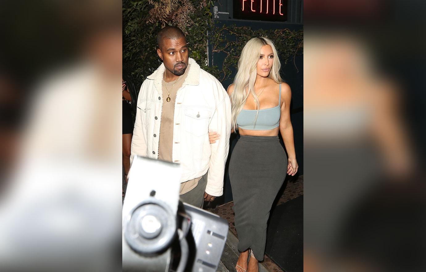 Kim Kardashian and Kanye West leaving Kendall&#8217;s birthday party in West Hollywood