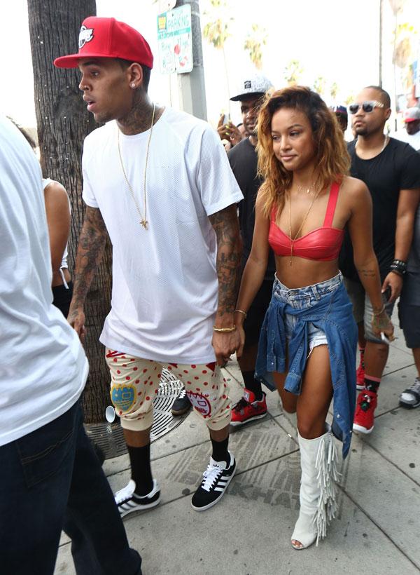 Chris Brown Karrueche tran cuddle fame