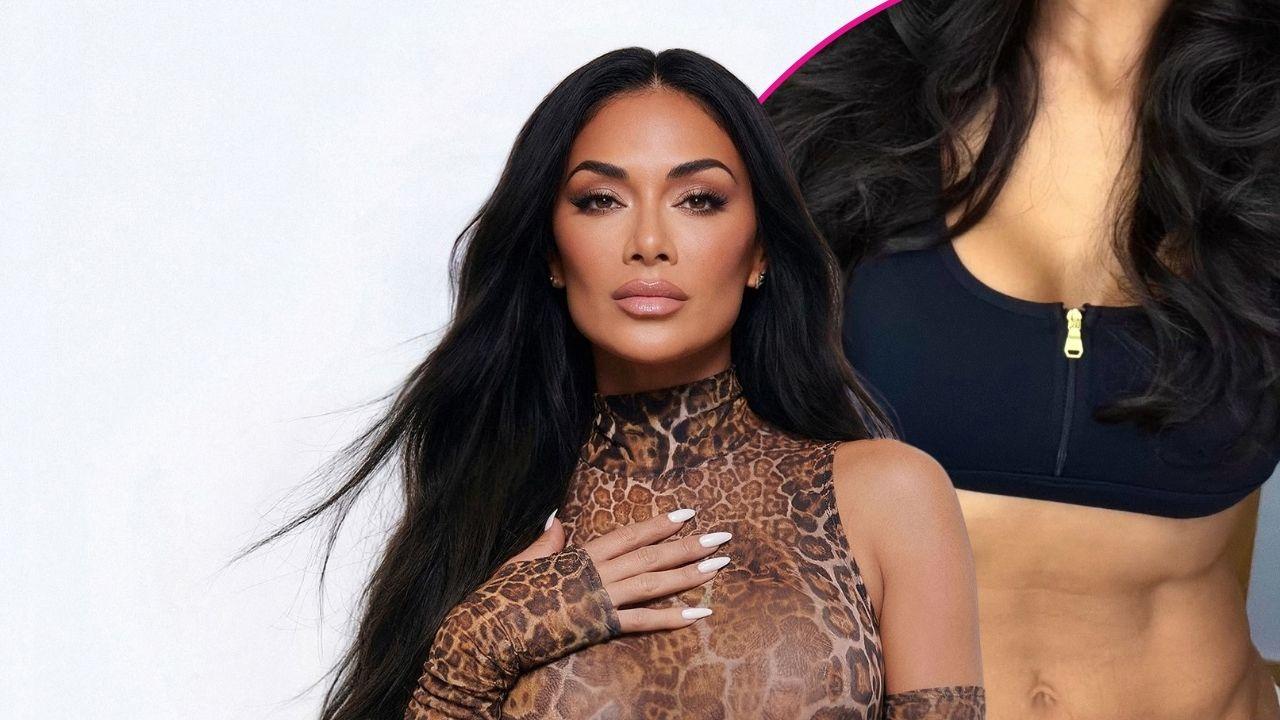 nicole scherzinger abs low rise pants leg injury update