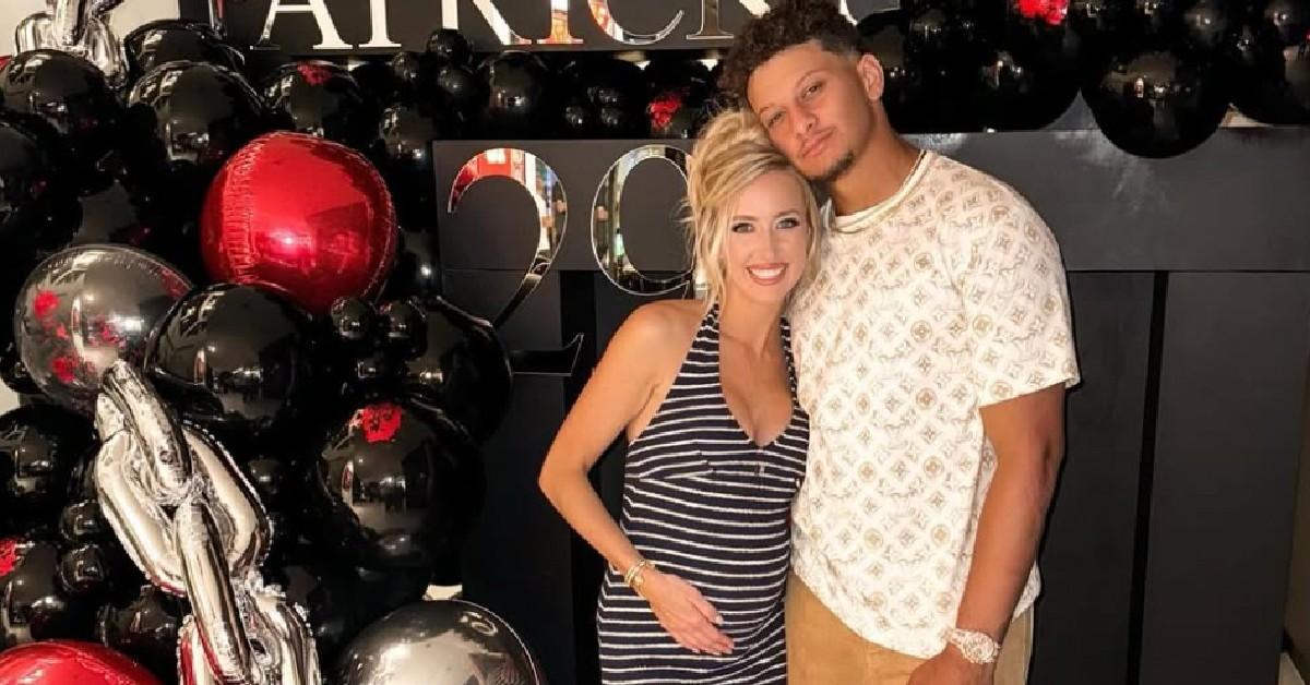 brittany mahomes baby bump patrick chiefs holiday party photos