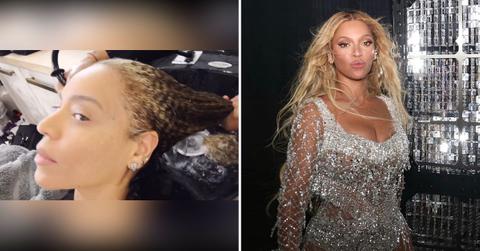 beyonce shows natural hair curly straight cecred products watch