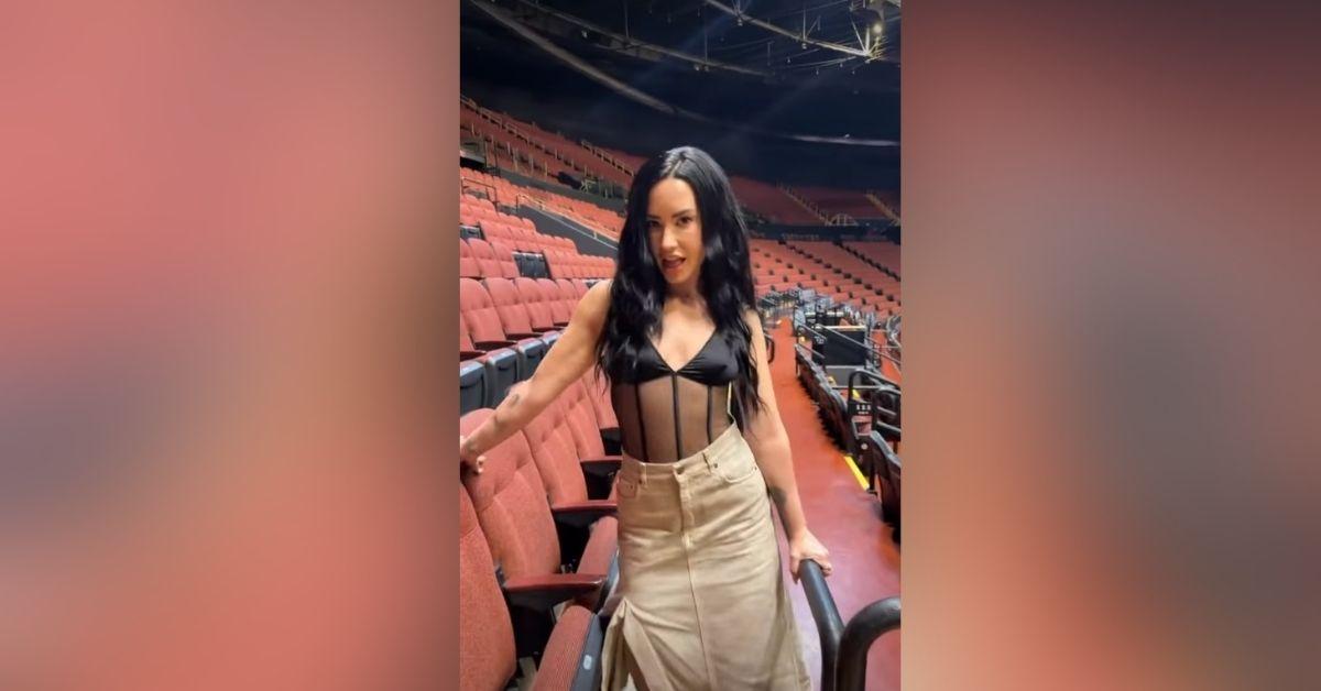 image of Demi Lovato shared a sultry Instagram Reel in a sheer black top.