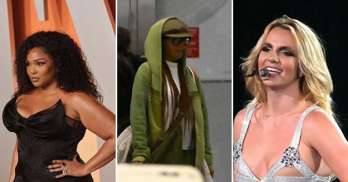 Composite photos of Lizzo, Janet Jackson and Britney Spears