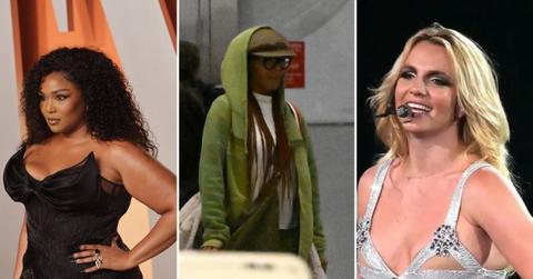 Composite photos of Lizzo, Janet Jackson and Britney Spears