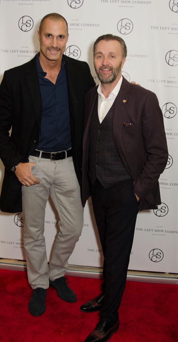 Nigel Barker and Gordon Clune at the Left Shoe Company NYC Pop Up Opening