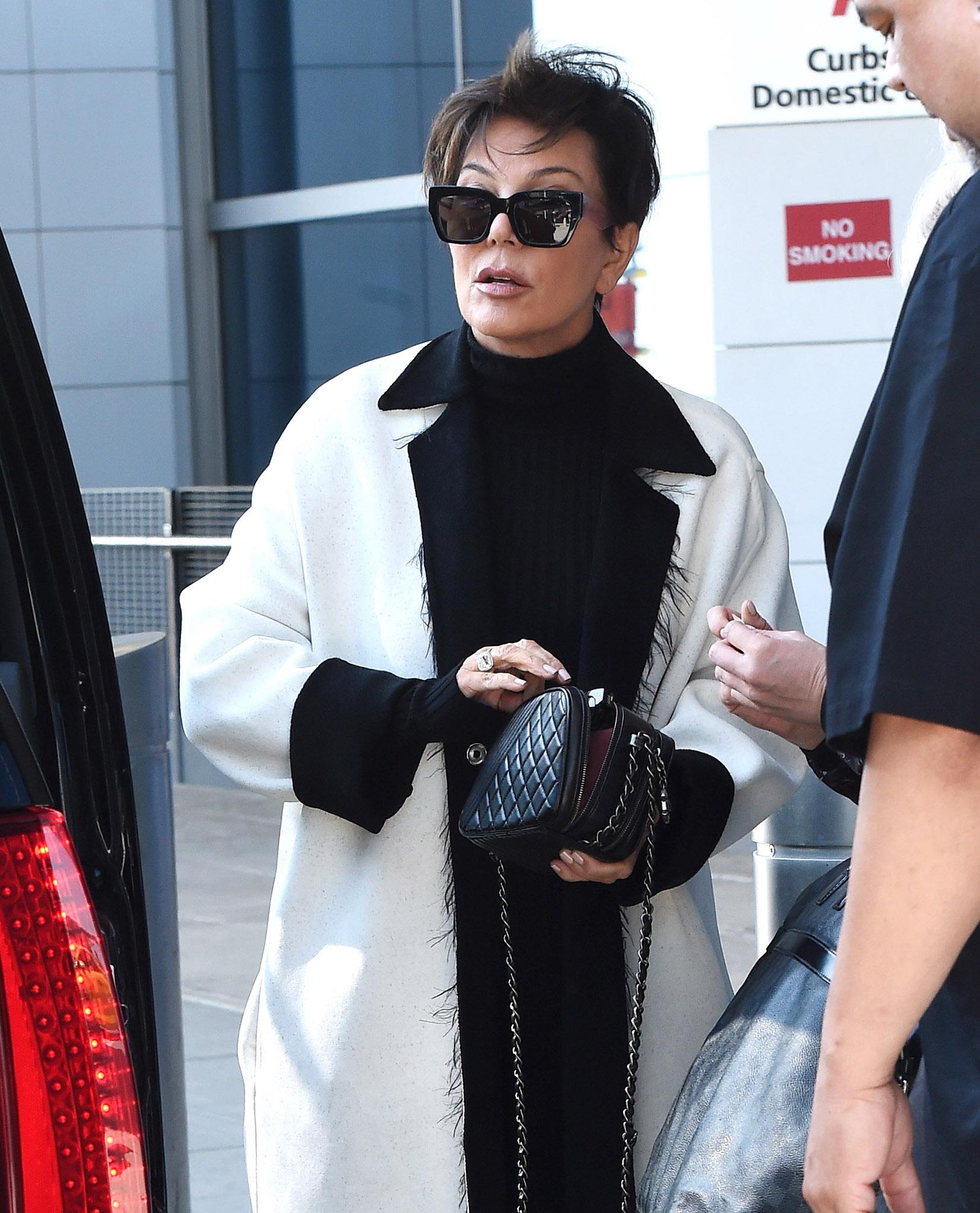 Kris Jenner arrives at JFK airport in NYC.