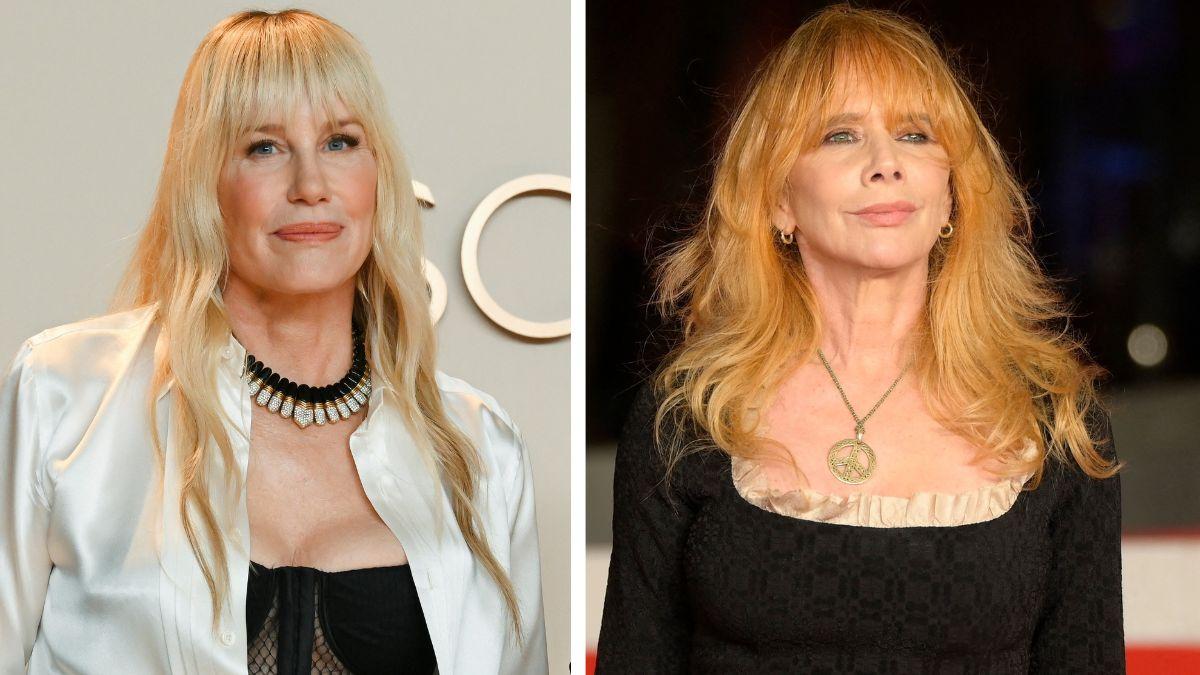 split photo of daryl hannah and rosanna arquette