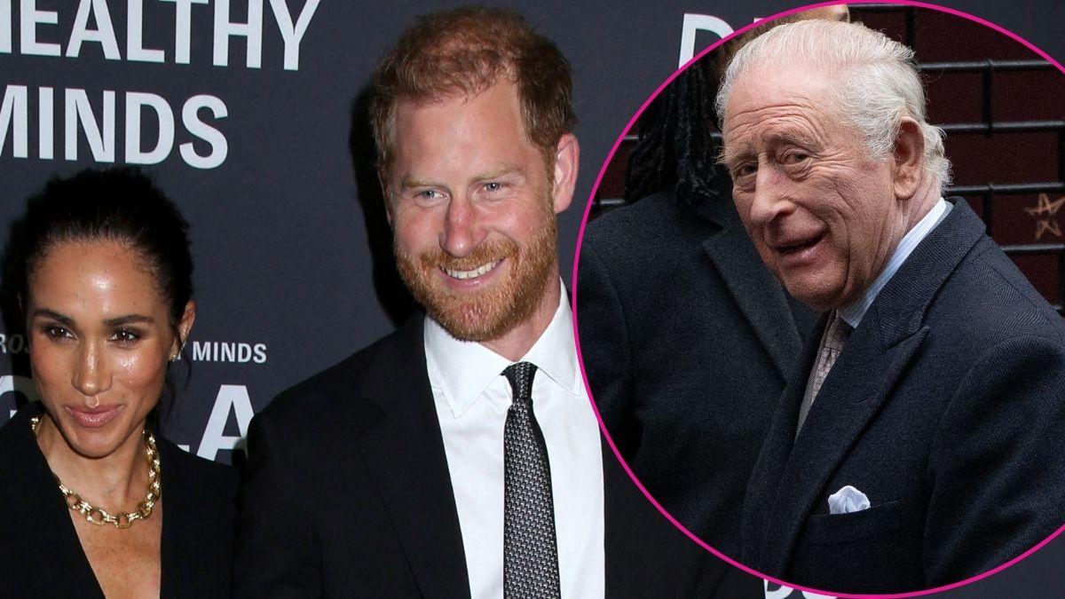 Photo of Meghan Markle, Prince Harry and King Charles