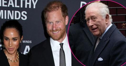 Photo of Meghan Markle, Prince Harry and King Charles