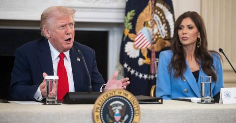 split of Donald Trump and Kristi Noem.