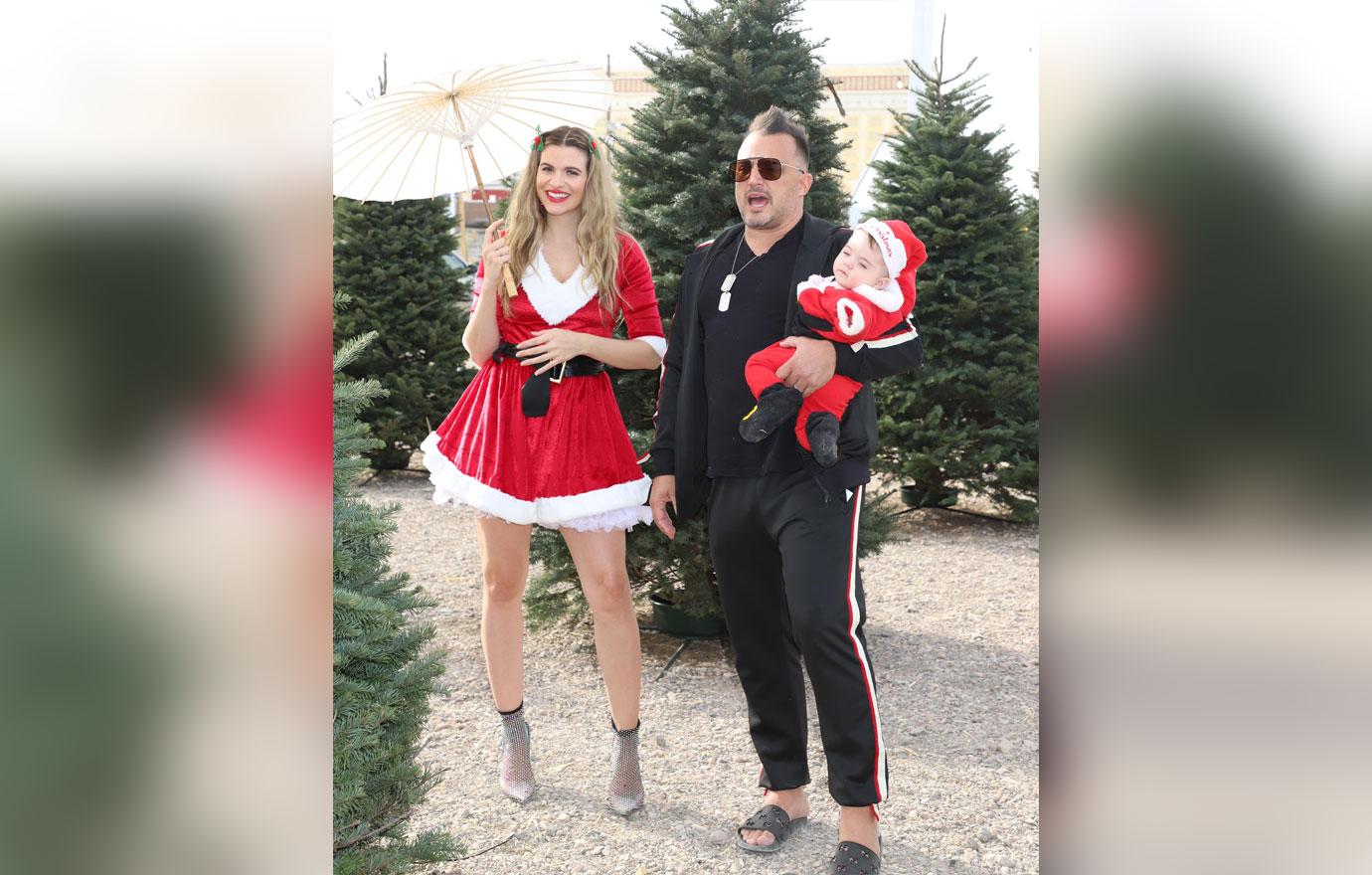 Actress and social media influencer Rachel McCord chooses family Christmas tree with husband Rick Schirmer and son Jude Rudolphs in Las Vegas.