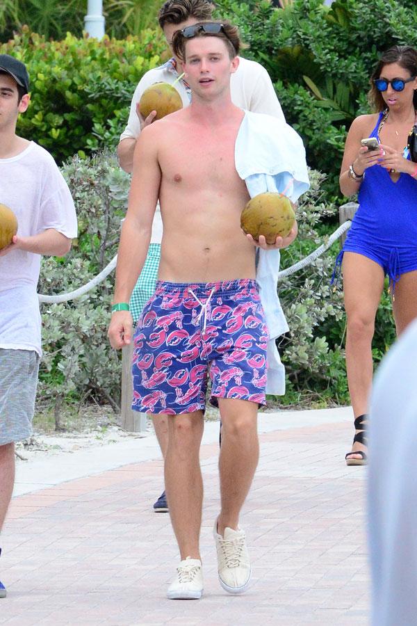 Patrick Schwarzenegger shirtless