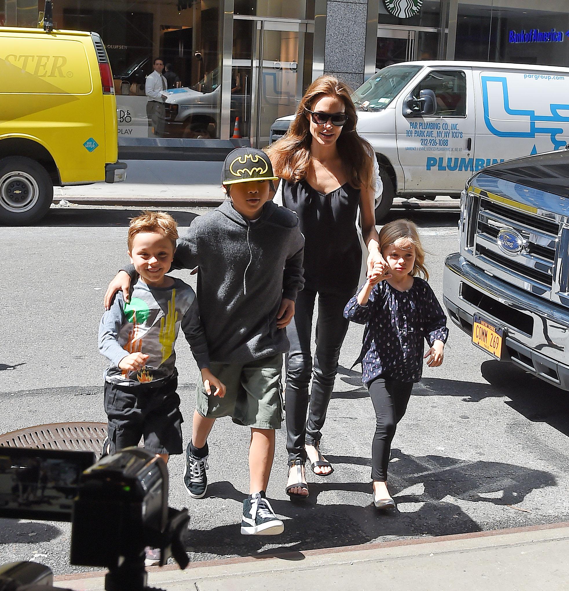 Angelina Jolie with her kids in NYC