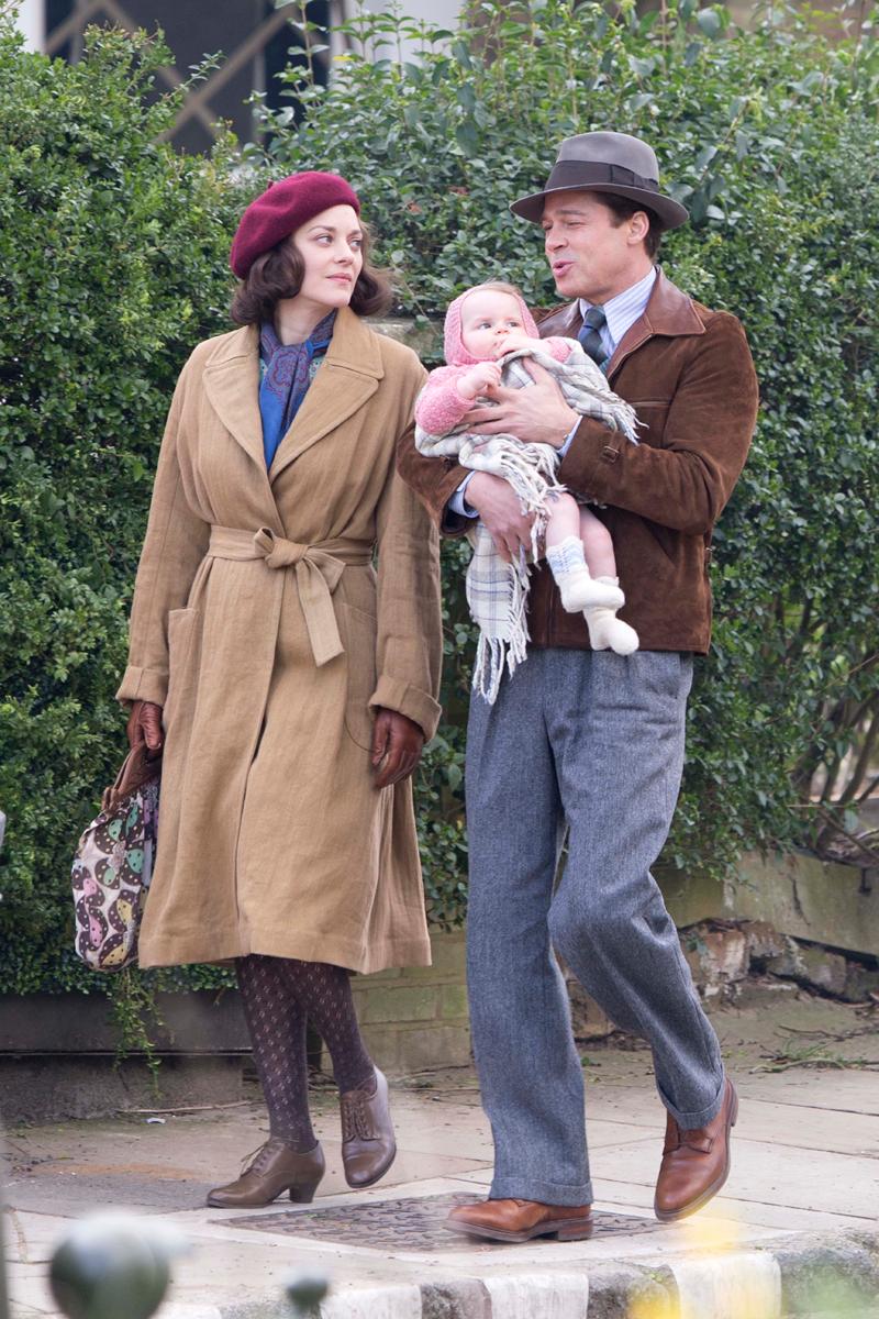 ***STOCK IMAGES*** Brad Pitt and Actress Marion Cotillard on set of Five Seconds of Silence.