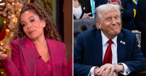 Split photo of Sunny Hostin and Donald Trump