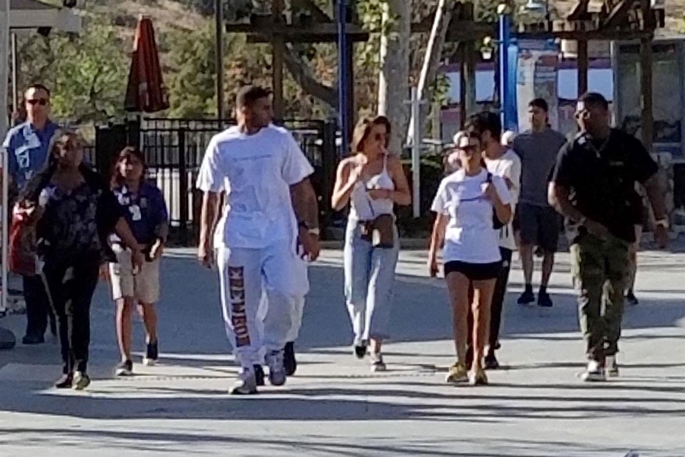 *EXCLUSIVE* Kourtney Kardashian and Younes Bendjima take a trip to Six Flags