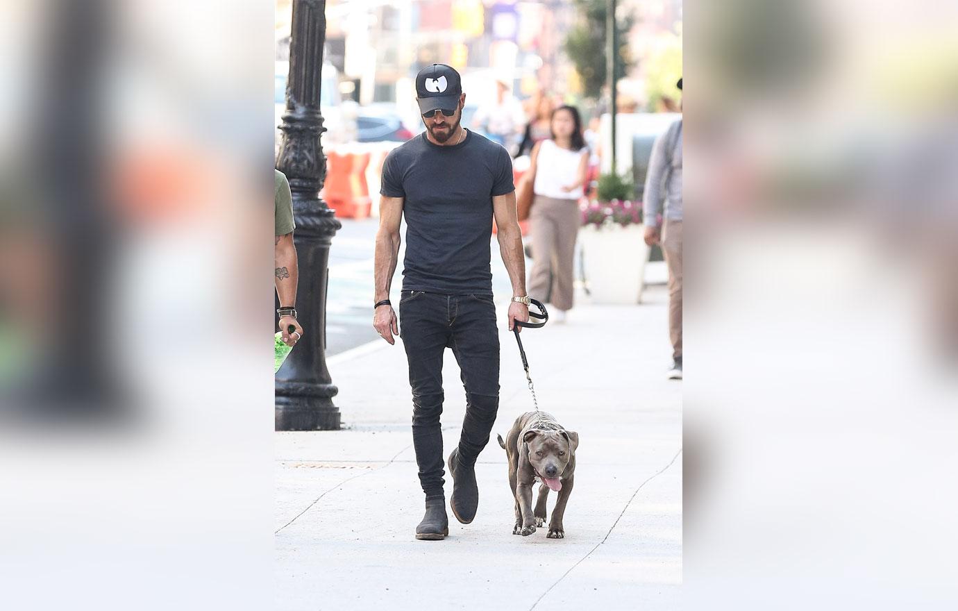 Justin theroux lonely stroll with dog nyc 3