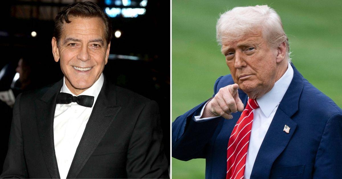 photo of George Clooney and Donald Trump