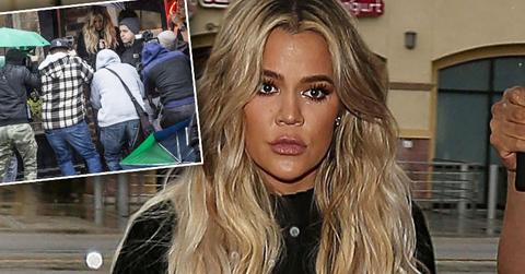 Paparazzi swarm scared pregnant khloe kardashian ok pp