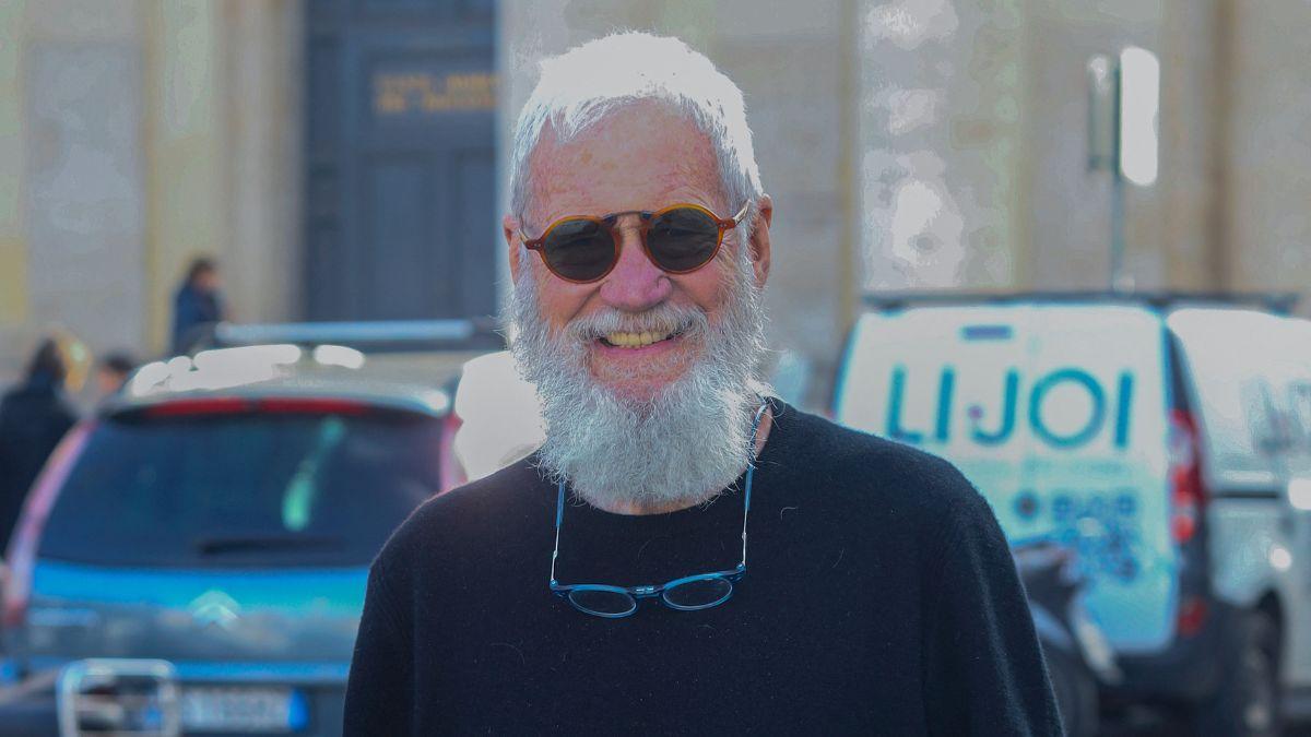 Image of David Letterman reflected on television’s changing era.
