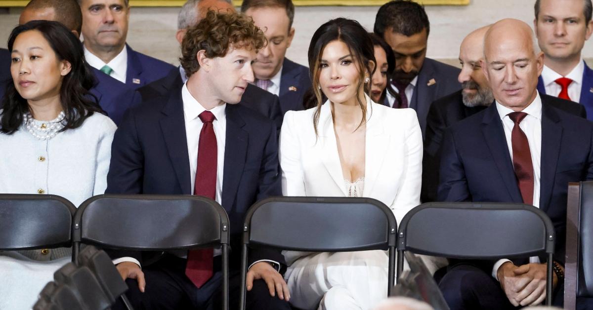 Photo of Priscilla Chan, Mark Zuckerberg, Lauren Sanchez and Jeff Bezos at Donald Trump's 2025 inauguration.