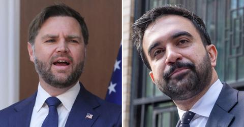 Split photo of J.D. Vance and Zohran Mamdani.